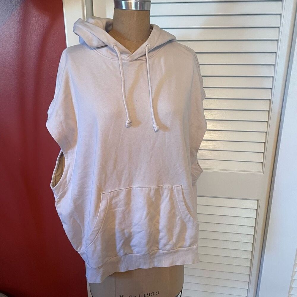 H&M | pale pink oversized sleeveless hoodie XL